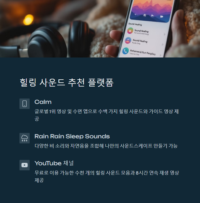 힐링 사운드의 마법! 스트레스 수치 30분 만에 절반으로 - 추천 힐링 사운드 앱 & 유튜브 채널 힐링 사운드의 마법! 스트레스 수치 30분 만에 절반으로 - 추천 힐링 사운드 앱 & 유튜브 채널