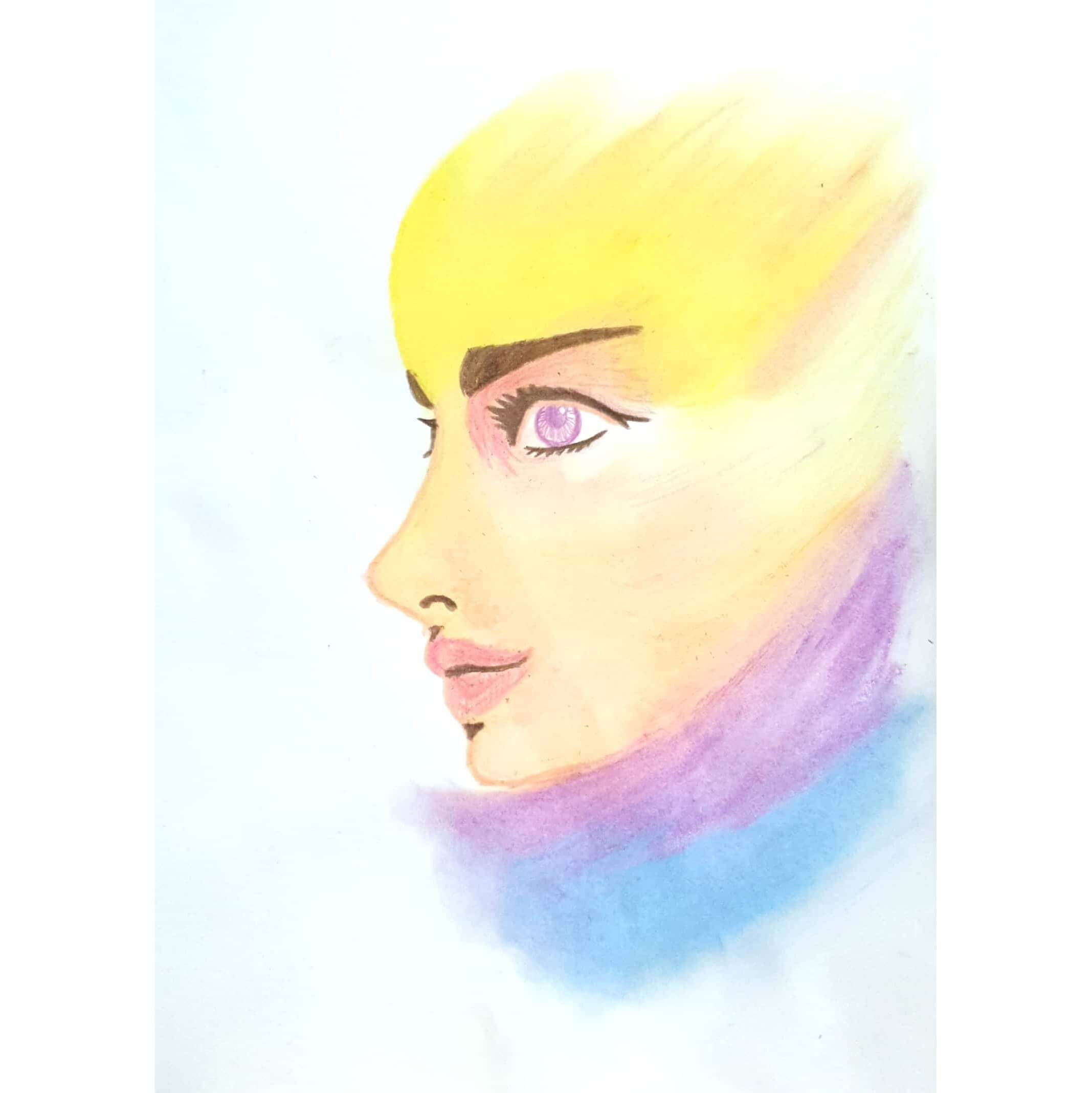  Purple Eye 보라색 눈 / 일러스트레이션 그림 드로잉 / 인물화 그리기