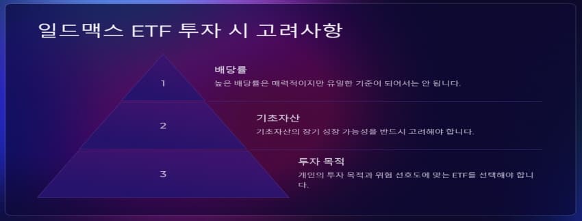 일드맥스 ETF 투자 고려사항