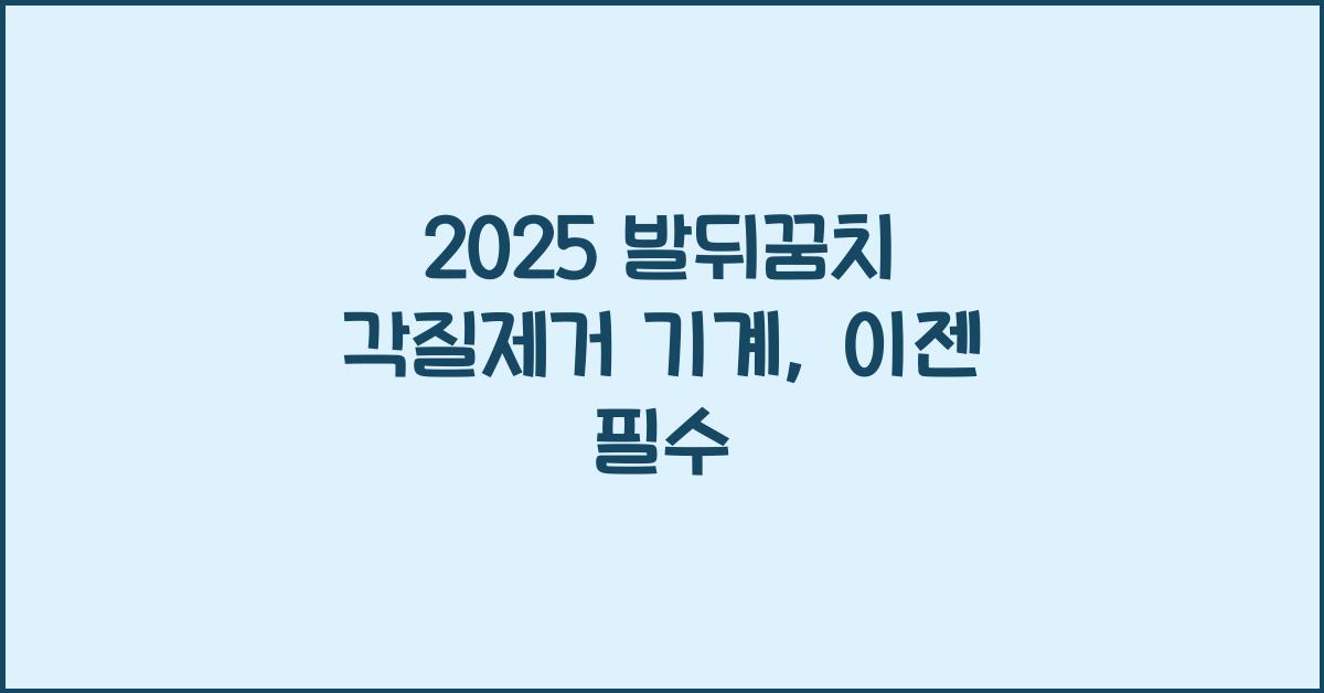 2025 발뒤꿈치 각질제거 기계