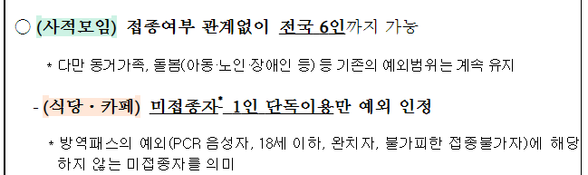  사회적 거리두기 조정안 주요내용 (2/19~3/13)