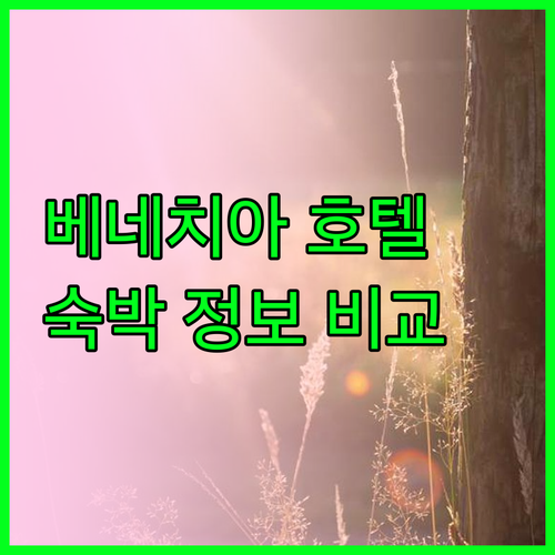 베네치아 호텔 숙박 정보 5곳 비교분