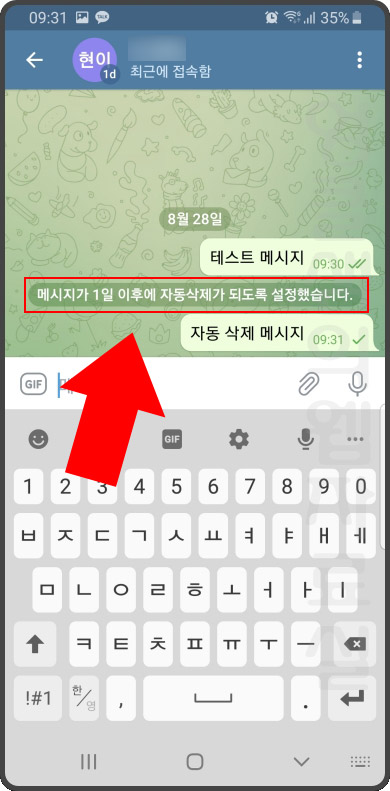 텔레그램 자동 삭제 타이머