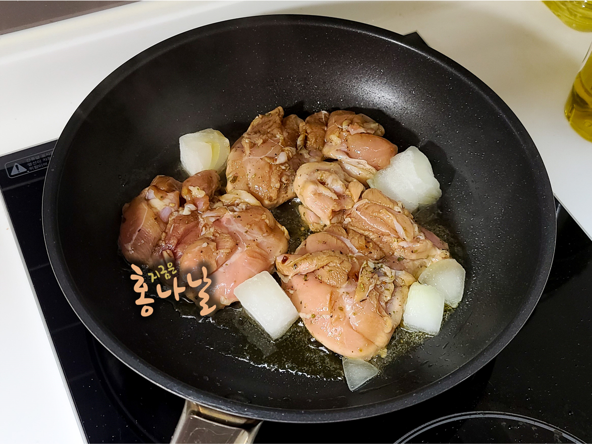 [치킨 스테이크] 닭고기 굽기