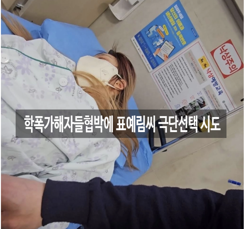 표예림 극단적 선택시도 '학폭 가해자들 협박 2차 가해' 응급실 후송