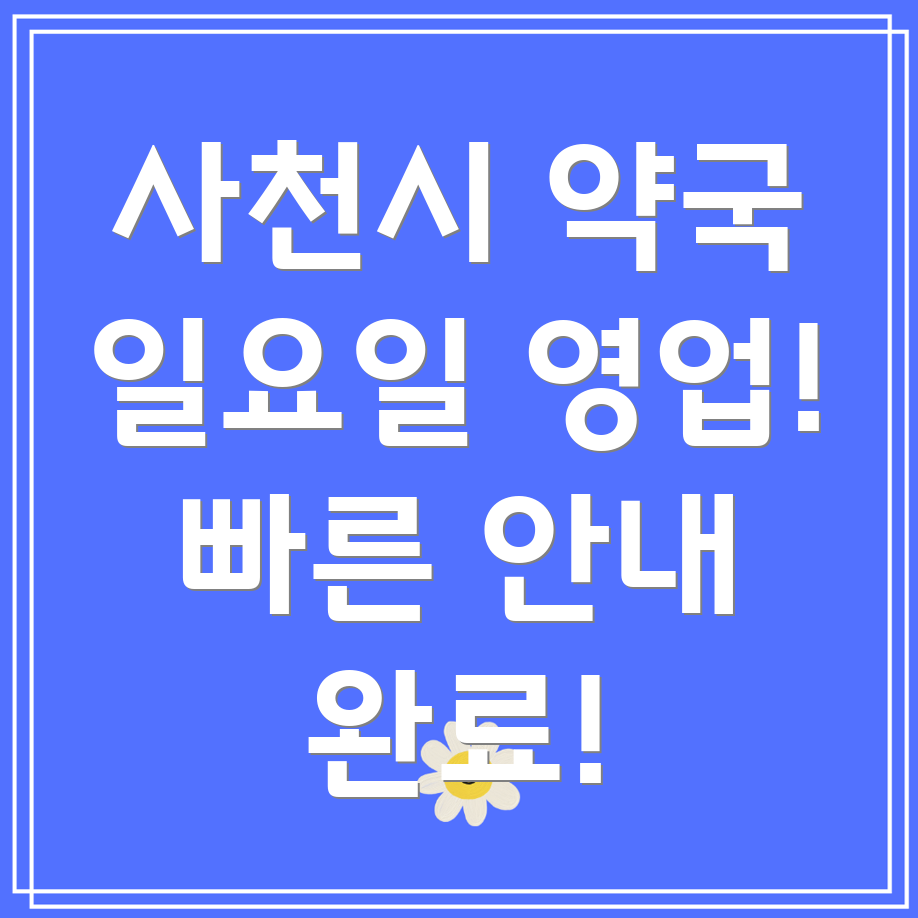 일요일 영업 약국