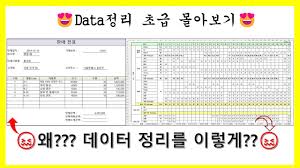 엑셀 데이터 정리