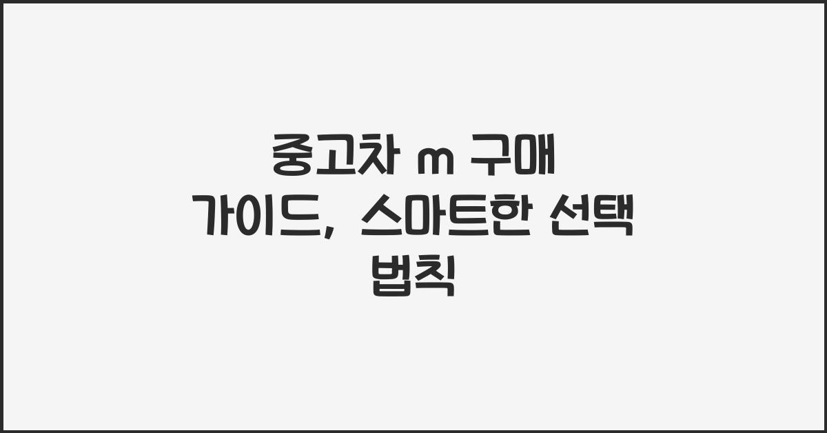중고차 m