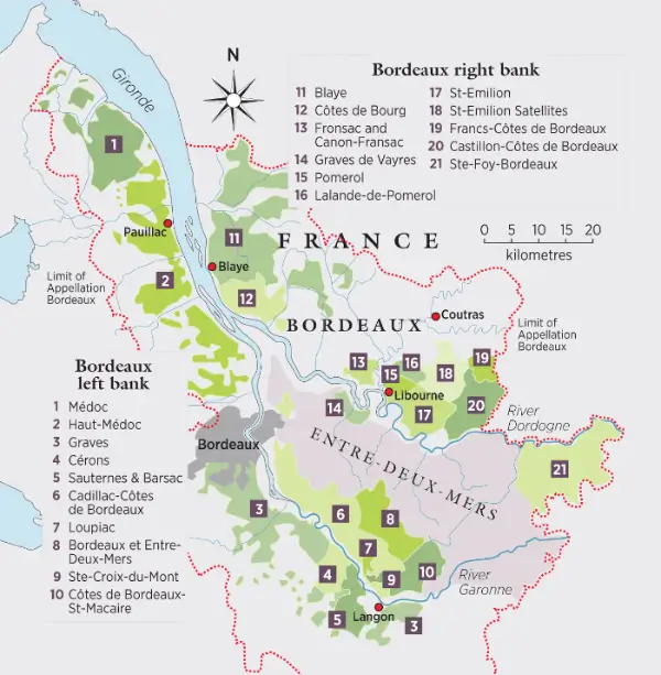 보르도 와인 최고 생산지 Top10, Best Region at Bordeaux (source: www.decanterchina.com/)