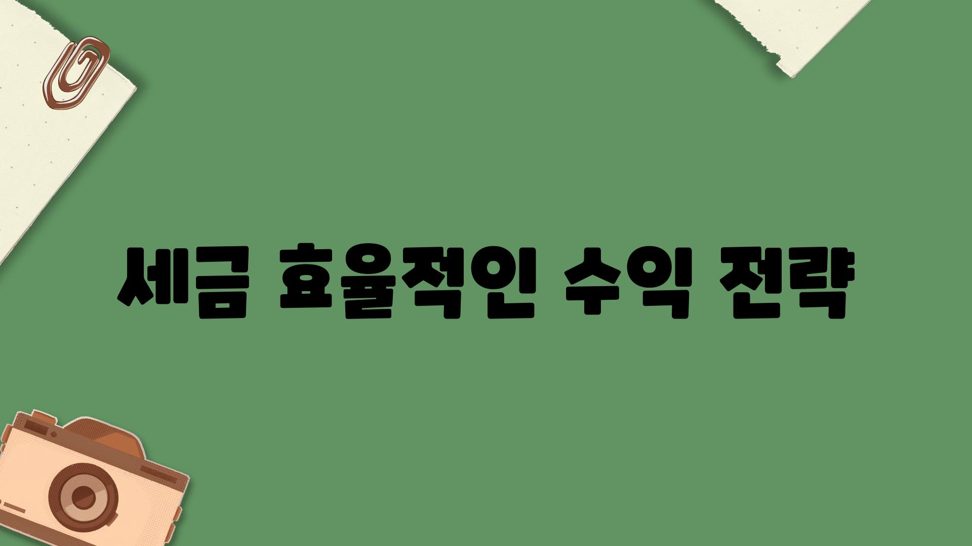 세금 효율적인 수익 전략