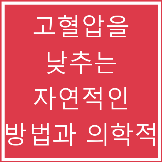 고혈압을 낮추는 자연적인 방법과 의학적 접근