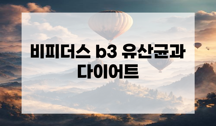 비피더스 b3 유산균과 다이어트