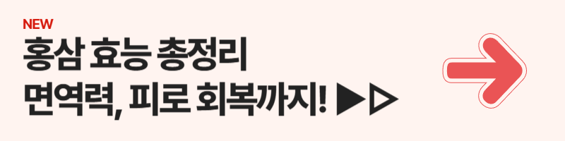 홍삼 효능 총정리 🌿 면역력부터 피로 회복까지!
