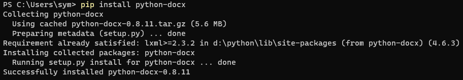 install-python-docx