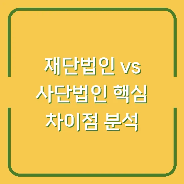 재단법인 vs 사단법인 핵심 차이점 분석