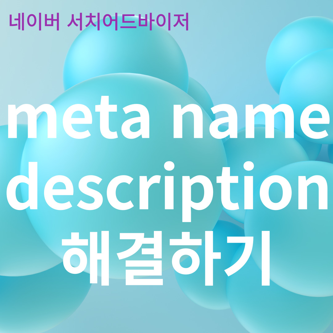 meta name description 해결하기