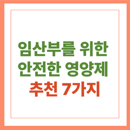 임산부를 위한 안전한 영양제 추천 7가지