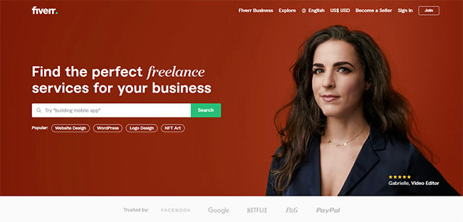 Fiverr-홈페이지-메인화면