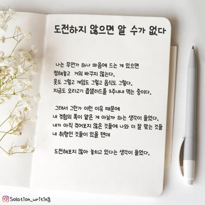 짧은 생각-도전하지 않으면 알 수 없다