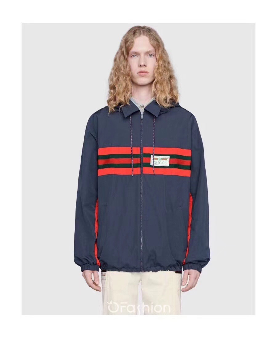  [GUCCI] 구찌 라벨 웹 로고 나일론 집업 자켓 599935 XDA2J 4206