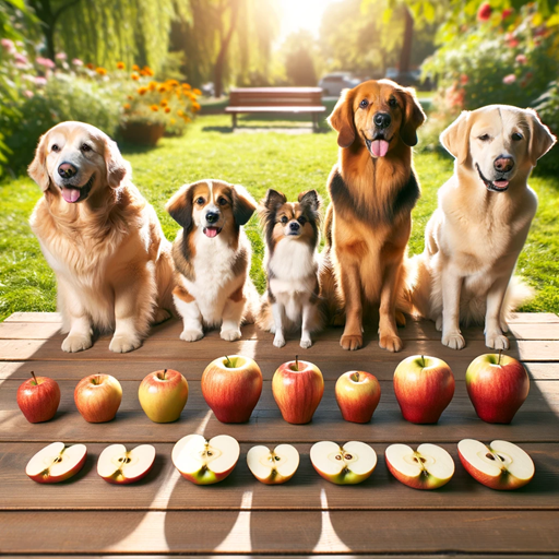 강아지들과 사과