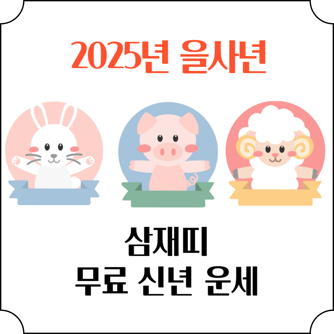 2025년 을사년 삼재 무슨띠? 삼재띠 신년운세 및 삼재 뜻(토끼, 양, 돼지)