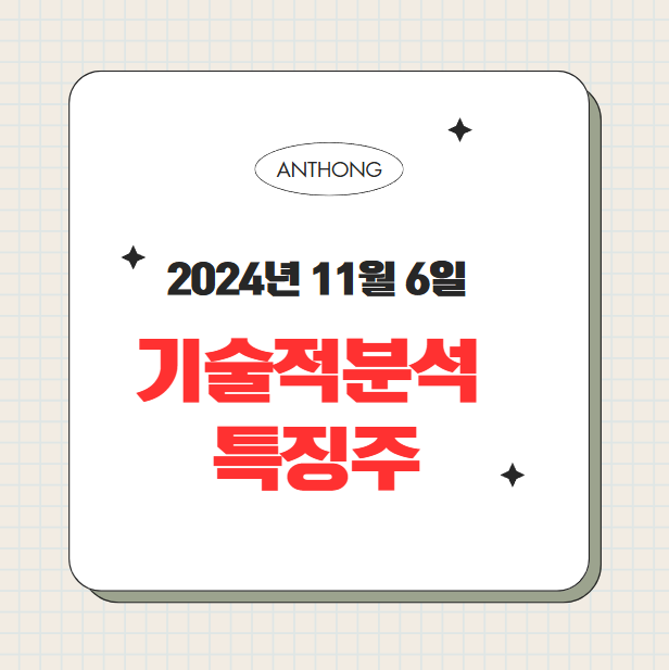 2024년 11월 6일 기술적 분석 : 주요 테마주 기술적 신호 총정리