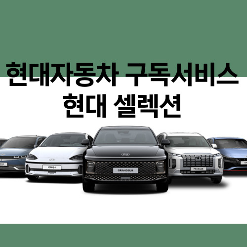  현대자동차 구독 서비스 현대 셀렉션 차종별 가격 총정리