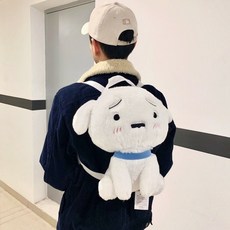  이거 매고 학교다니면 "인싸" 될것같은 흰둥이 짱구는못말려 봉제 백팩 가방,  구매욕 샘솟게 하는 '흰둥이가방'