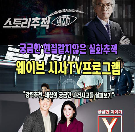 웨이브추천] 시사Tv프로그램 궁금한이야기Y , 실화탐사대, 스토리추적 M 실화같지 않은 실화같은 이야기들