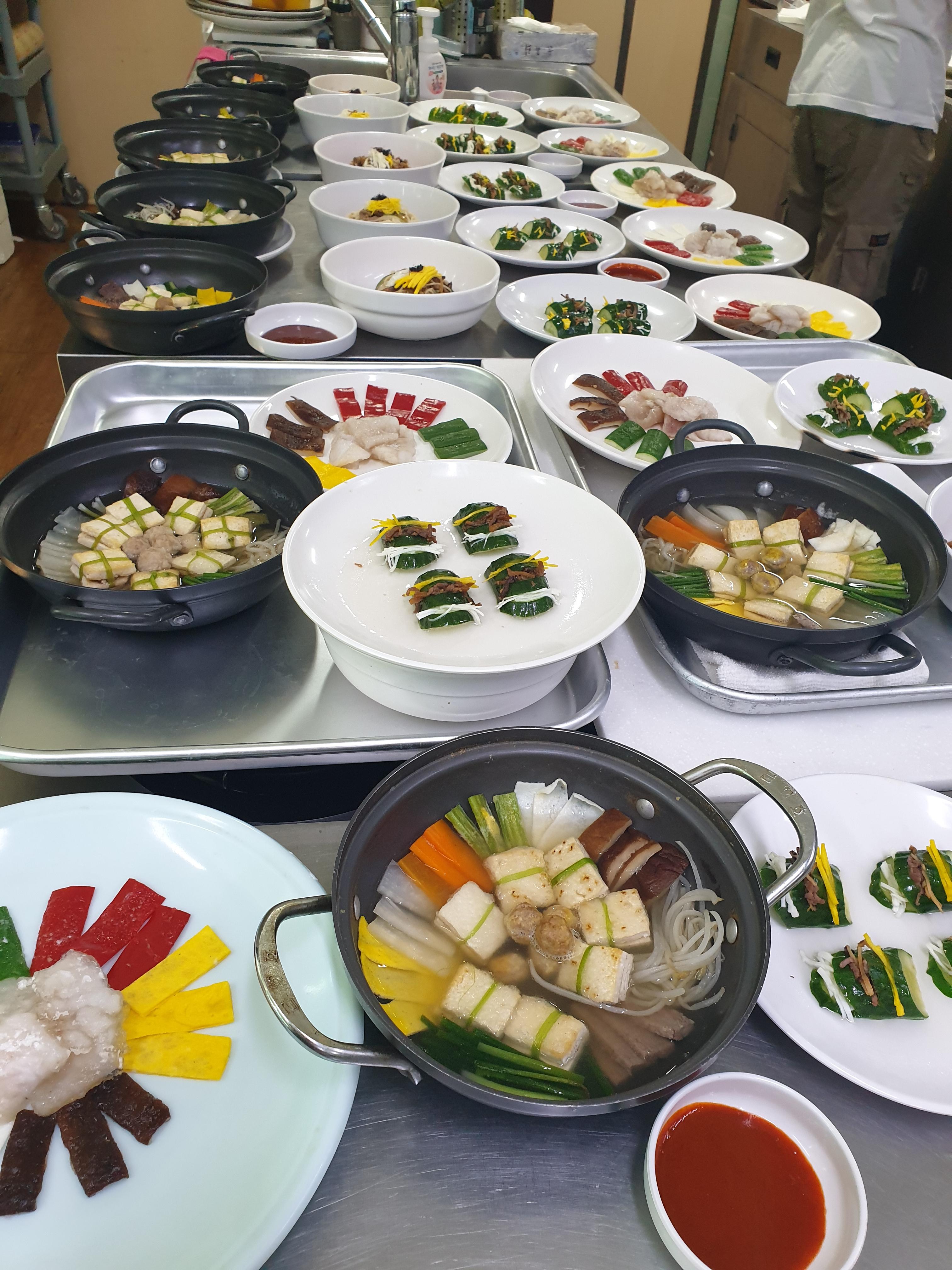 한식조리산업기사 실기메뉴_비빔국수, 두부전골, 오이선, 어채