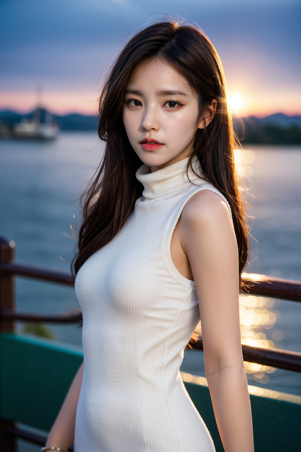  AI로 생성한 동탄 미시룩 회색 드레스 이미지 생성하기 - 1