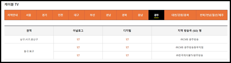 엠비엔편성표 및 6