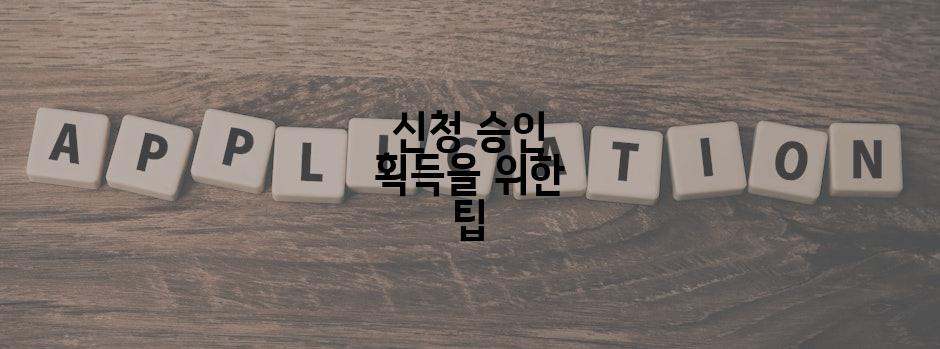 신청 승인 획득을 위한 팁