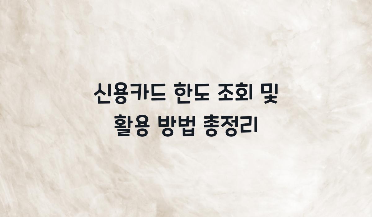 신용카드 한도 조회