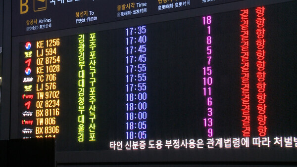  제주도 비행기 결항 한파로 인해 속수무책