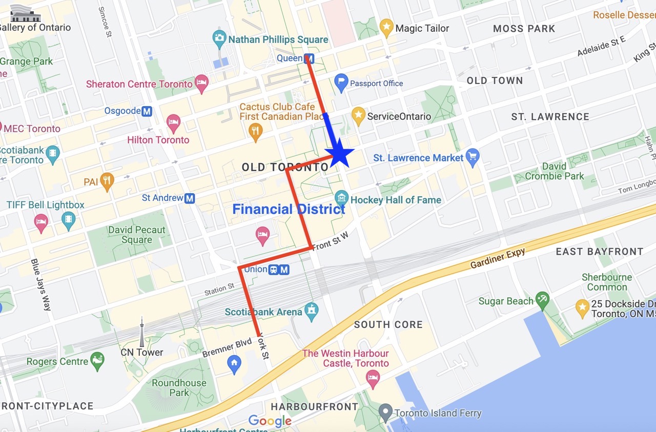 토론토 다운타운 Downtown Toronto. 출처: Google Map
