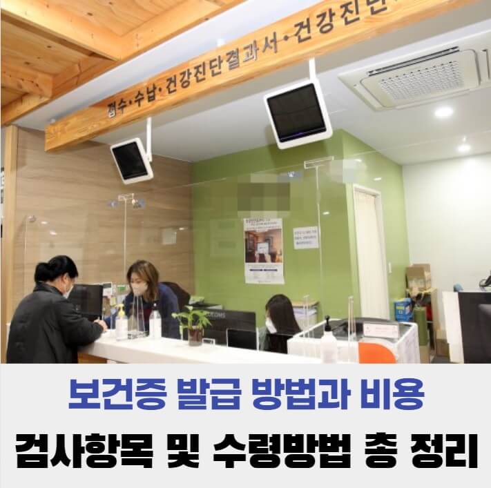  보건증 발급 방법과 비용 검사항목 및 수령방법 등 총 정리