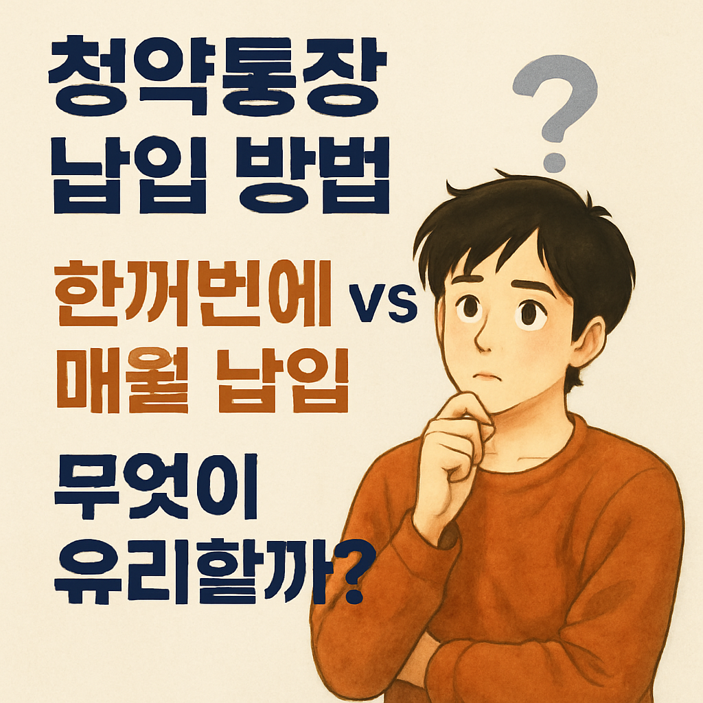 청약통장 납입 방법, 한꺼번에 vs 매월 납입, 무엇이 유리할까?