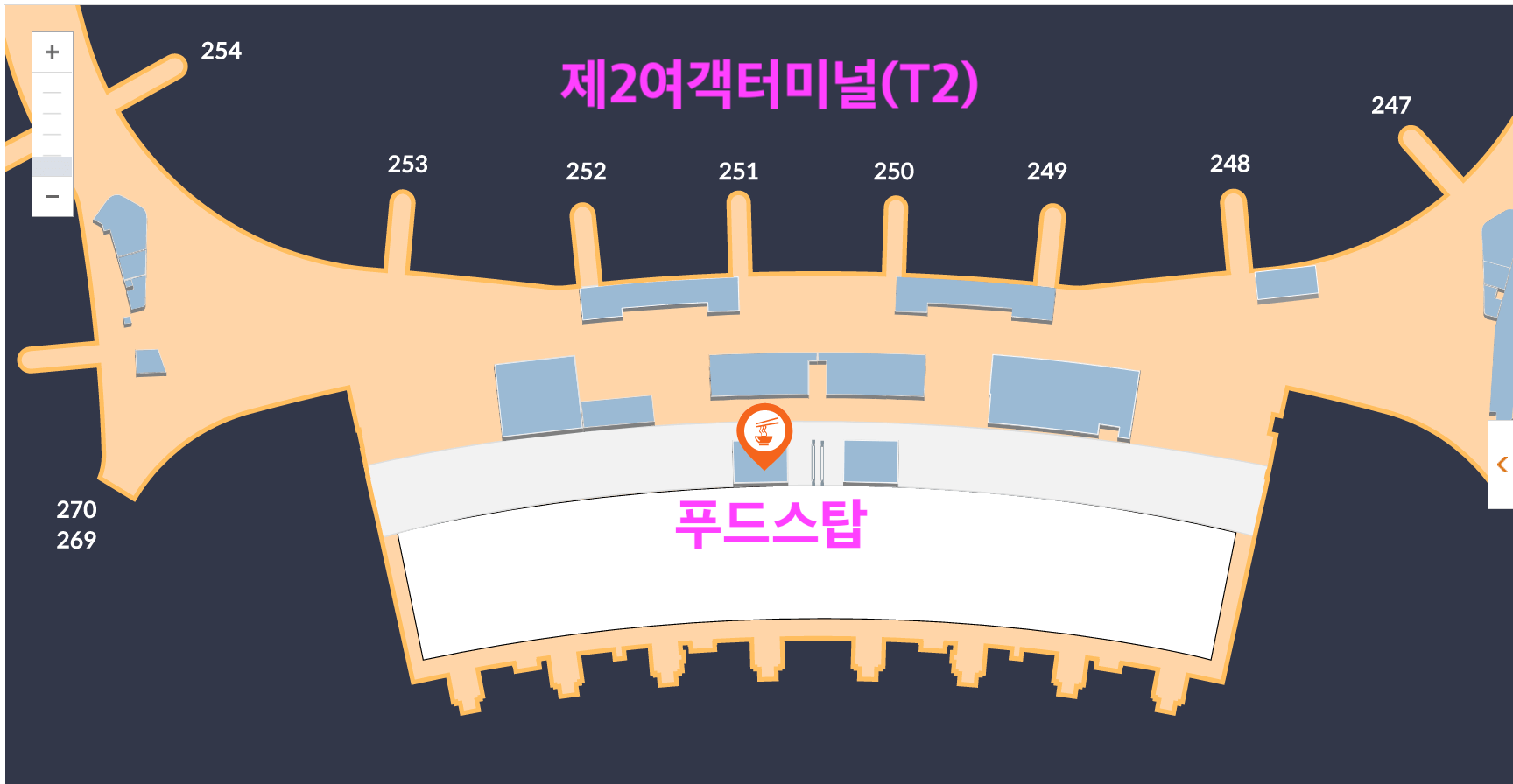 제2여객터미널-푸드스탑-위치-지도