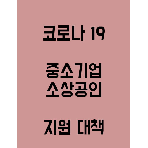  코로나19 피해입은 중소기업,소상공인 지원 대책!