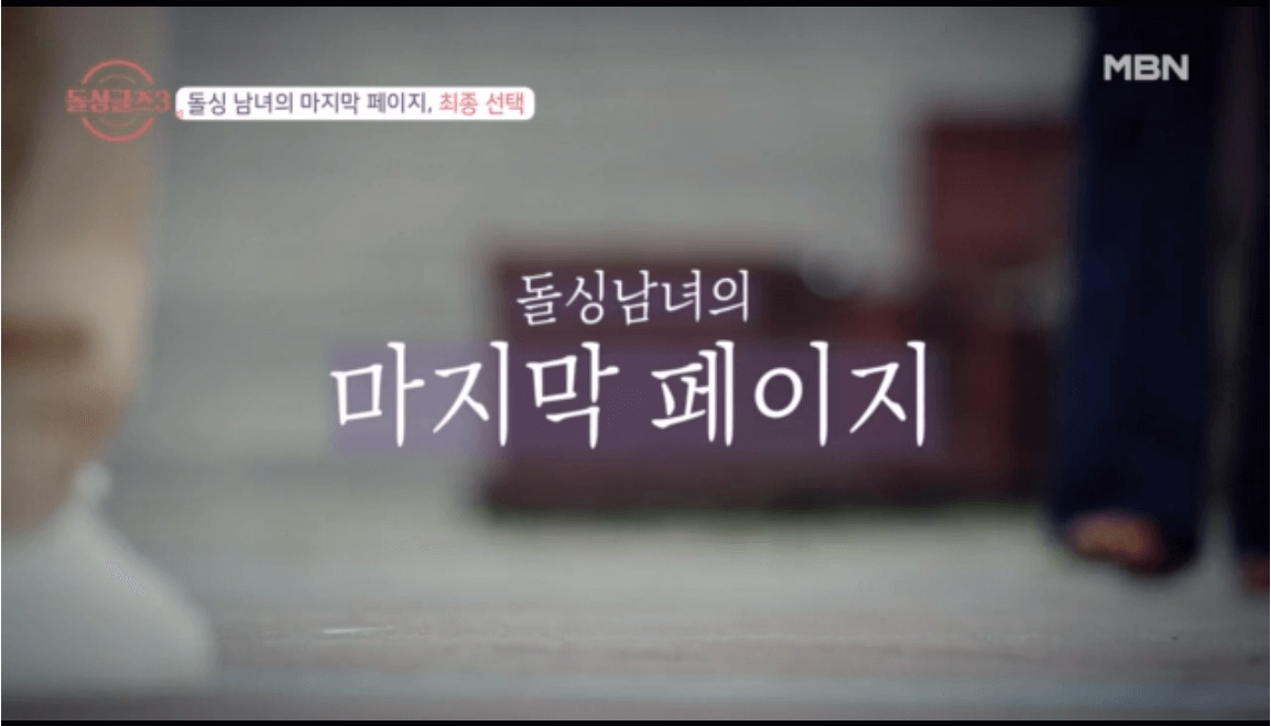 돌싱글즈3 최종선택 마지막페이지