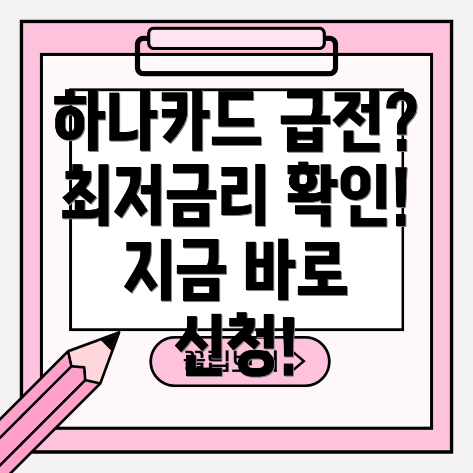 하나카드 단기카드대출(현금서비스) 금리, 한도, 이용방법 완벽 가이드