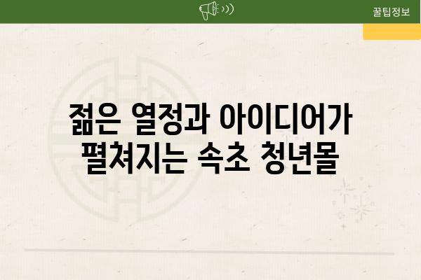 젊은 열정과 아이디어가 펼쳐지는 속초 청년몰