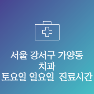 서울 강서구 가양동 치과 주말 토요일 일요일 문여는 병원 진료시간