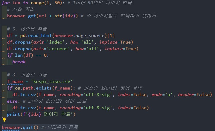  [파이썬 실전] 네이버 주식 웹페이지 크롤링 프로그램 만들기 [2/2]