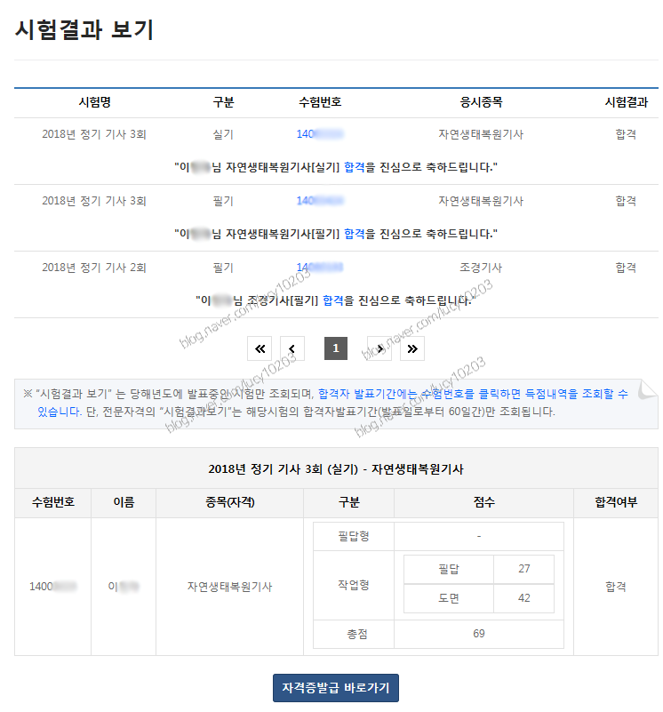  자연생태복원기사 실기 필기 합격 후기