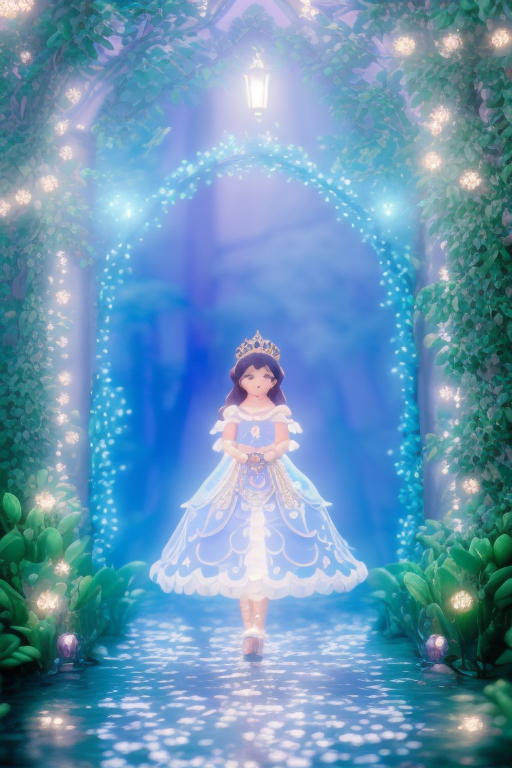 Portrait image of a young princess with Polymode filter applied