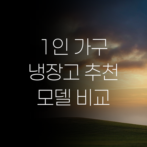 1인 가구를 위한 냉장고 선택 가이드