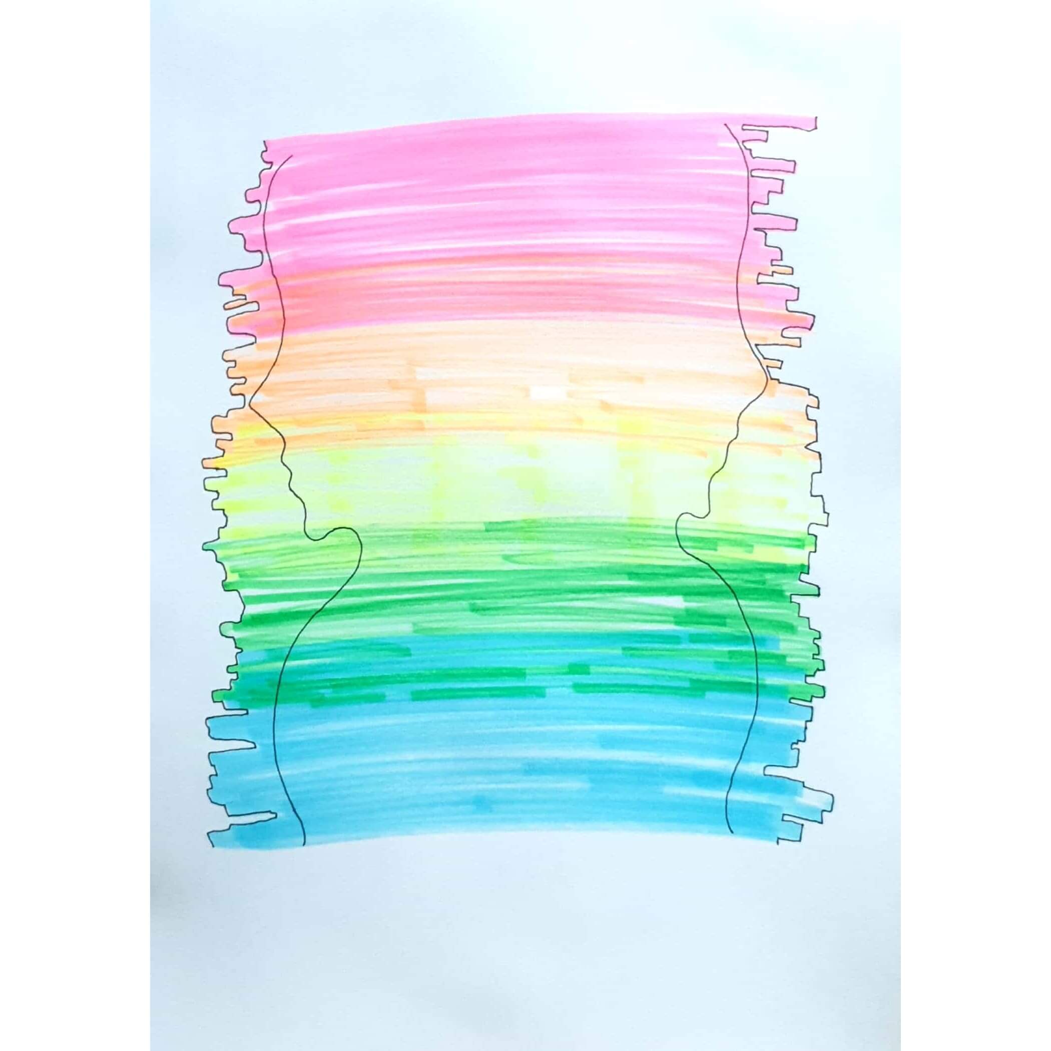  Rainbow Think 무지개 생각 / 일러스트레이션 그림 드로잉 / 추상화 그리기